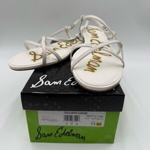 Sam Edelman Women's Teale, White Leather Sandals SZ 11M